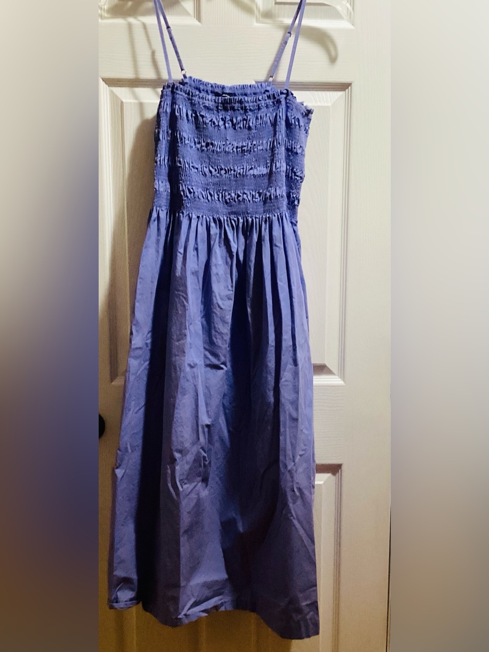 Smocked Maxi Dress in Periwinkle Blue